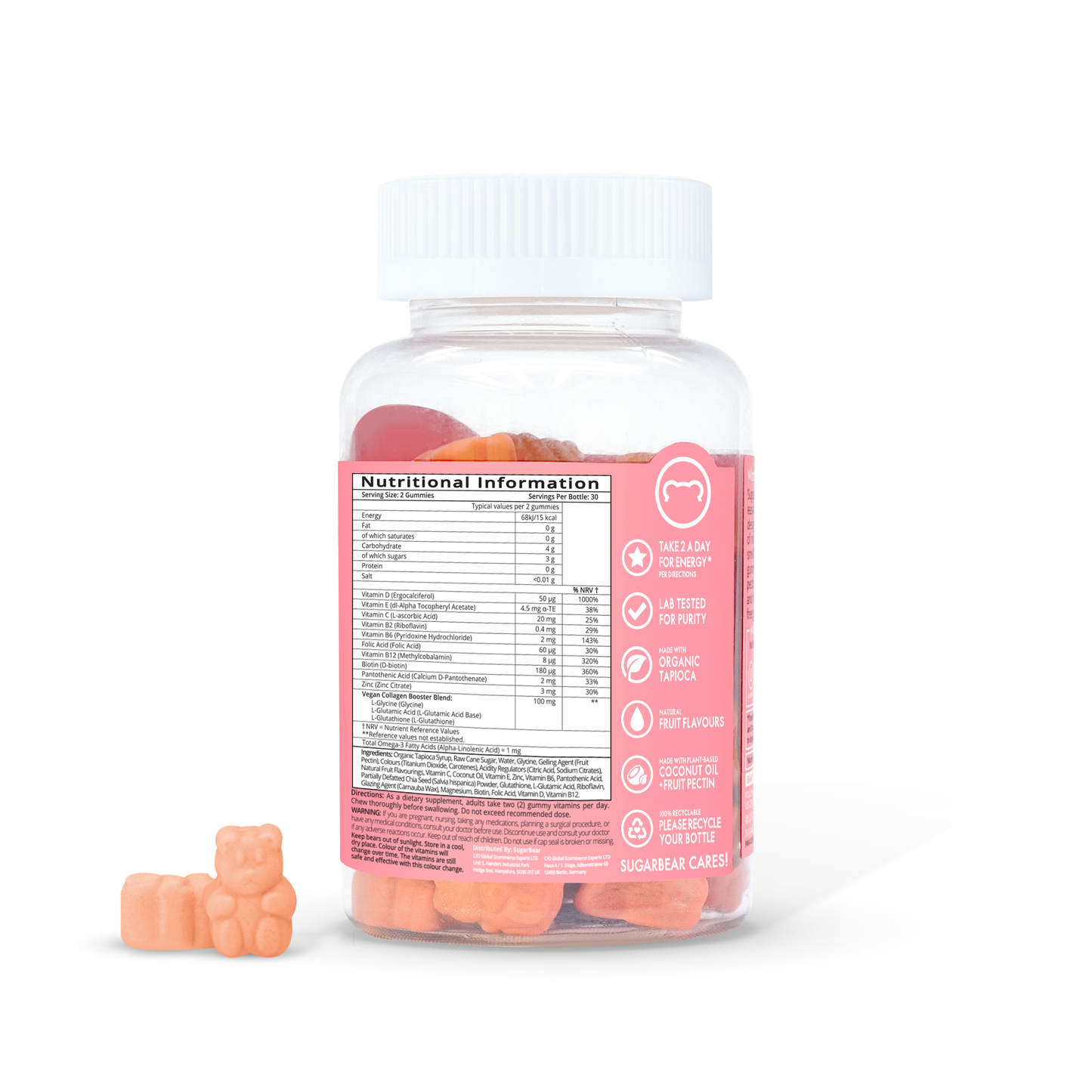 SugarBear® Women’s Multi Vitamins – Vegan Gummies 2 Month Supply 60pcs